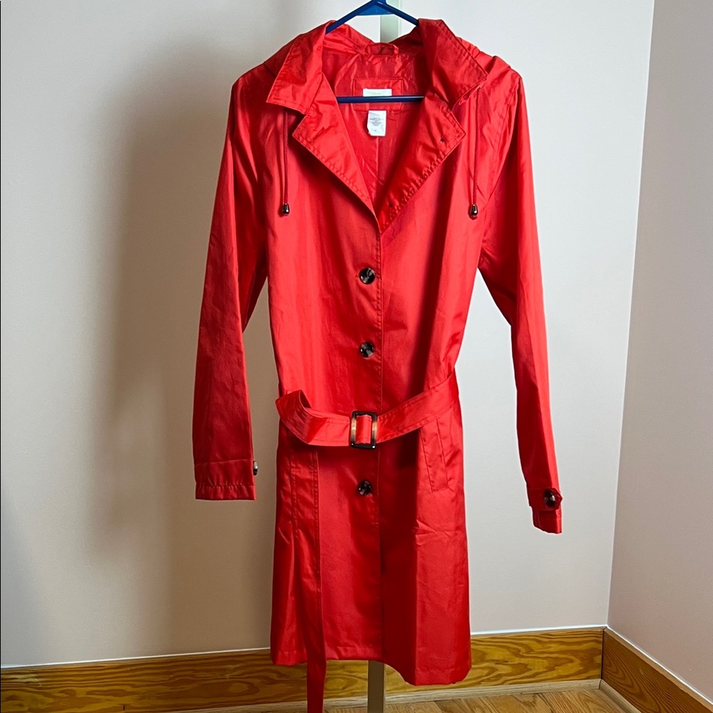 Capelli of New York Vibrant Red Trench Coat